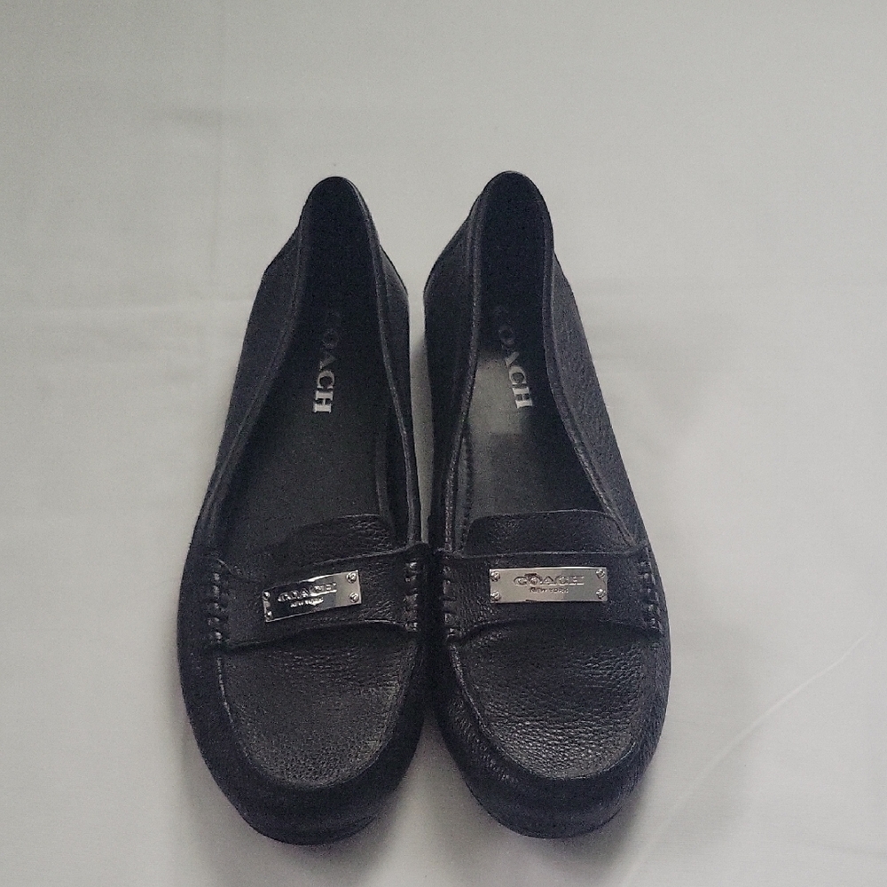 Coach Black Leather Loafers for Women